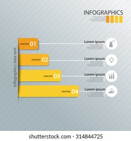 yellow Minimal infographics. Vector illustration