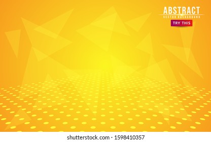 Yellow minimalist gradient with abstract geometry modern shape background