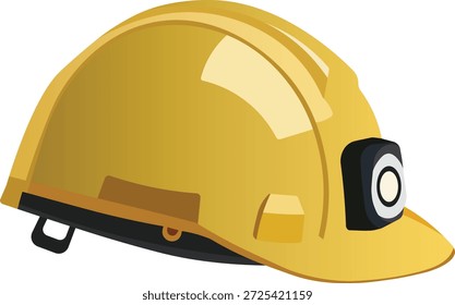 Chapéu Duro de Mineração Amarelo com Ilustração Farol Montado