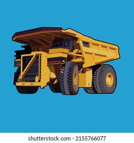 the yellow mining truck looks big