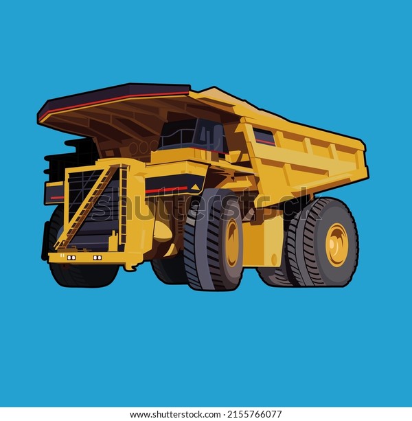 the yellow mining truck
looks big