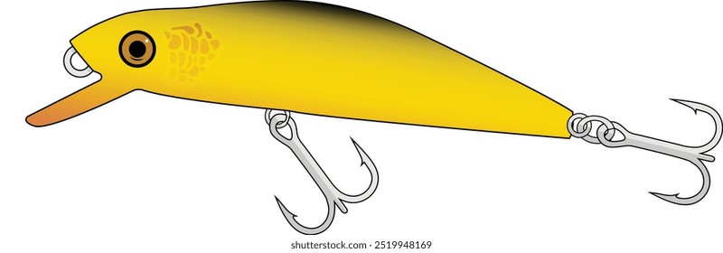 Ilustração de isca de Minnow amarela Vetor EPS 