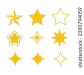 Yellow Mixed Stars Vector Illustration