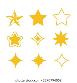 Yellow Mixed Stars Vector Illustration