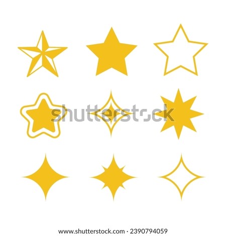 Yellow Mixed Stars Vector Illustration