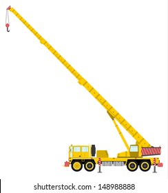 Yellow Mobile Crane Silhouette On White Stock Vector (royalty Free 