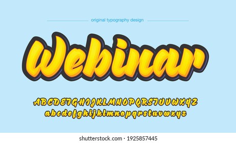 Yellow Modern 3D Cartoon Artistic Font Typography