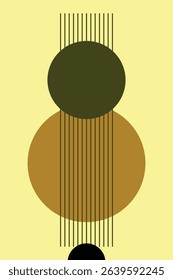 Yellow Modern Abstract Background With Circles And Lines Design