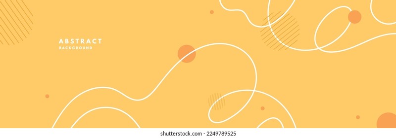 Yellow modern abstract background with dynamic wave. Banner with curve flow line for design. Vector illustration