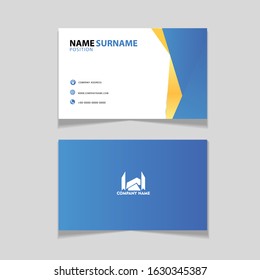Yellow Modern Business card Template Design With Texture