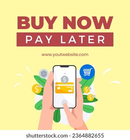 Yellow Modern Buy Now Pay Later Social Media Post Design 