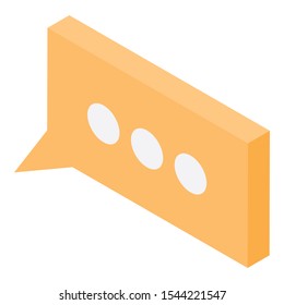 Yellow modern chat icon. Isometric of yellow modern chat vector icon for web design isolated on white background