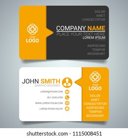 
Yellow modern creative business card and name card,horizontal simple clean template vector design, layout in rectangle size.