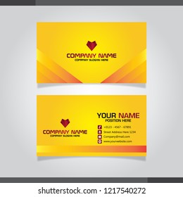 Yellow modern creative business card and name card