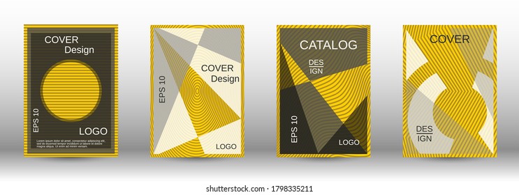 Yellow modern design template in trendy style. Trendy flat illustration with modern design template. Advertising concept. Futuristic backdrop.  Line pattern. Color set.