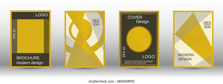 Yellow modern design template in trendy style. Trendy flat illustration with modern design template. Advertising concept. Futuristic backdrop.  Line pattern. Color set.
