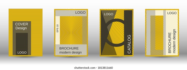 Yellow modern design template in trendy style. Trendy flat illustration with modern design template. Advertising concept. Futuristic backdrop.  Line pattern. Color set.