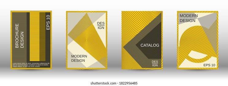 Yellow modern design template in trendy style. Trendy flat illustration with modern design template. Advertising concept. Futuristic backdrop.  Line pattern. Color set.