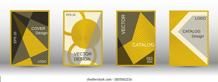 Yellow modern design template in trendy style. Trendy flat illustration with modern design template. Advertising concept. Futuristic backdrop.  Line pattern. Color set.