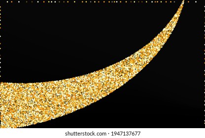 Los puntos modernos amarillos tienen fondo negro. Invitación a Brillar de Glamour. Textura transparente del Polka dorado. Fondo del vector secuencial con forma geométrica.