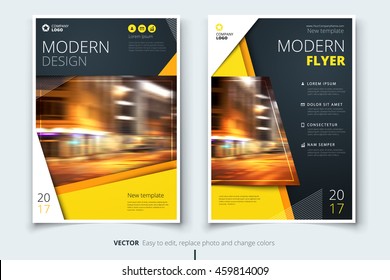 Yellow Modern Flyer Design Corporate Business Stock Vector Royalty Free