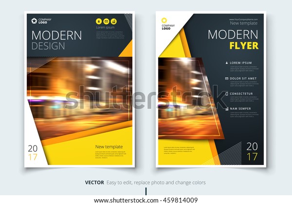 Gelbes Modernes Flyer Design Corporate Business Template Stock Vektorgrafik Lizenzfrei