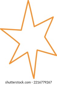 Yellow Modern Geometric Star. Vector Star Hand drawn Background. Line art