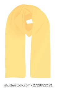Bufanda moderna amarilla. Ilustración vectorial