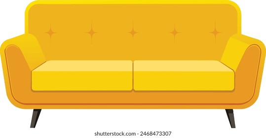 Yellow modern sofa vector art illustration 1