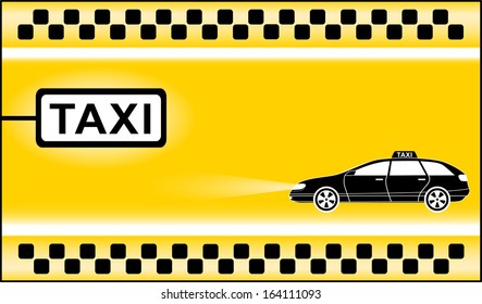 yellow modern taxi background with cab stop