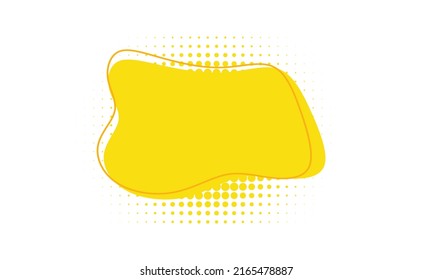 Banner vector moderno amarillo. Forma geométrica plana en estilo memphis. Plantilla de pancarta abstracta para uso en diseño web o de impresión. espacio de copia
