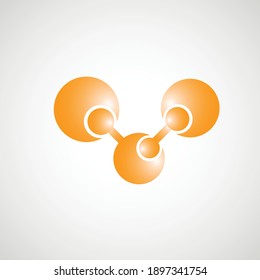 Yellow molecule style background. Medical technology science background