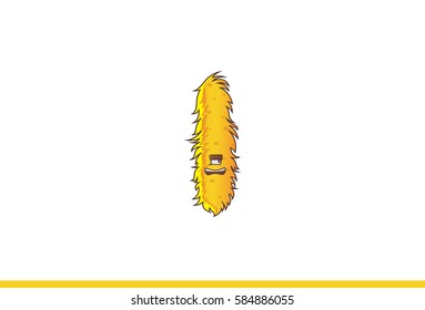 Yellow Monster Angry . Vector illustration . Isolated on white background.