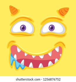 A yellow monster face illustration
