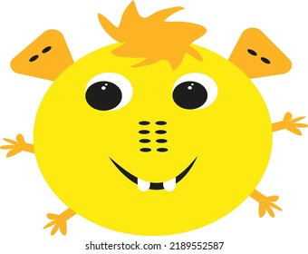 Yellow monster, illustration, vector on a white background.