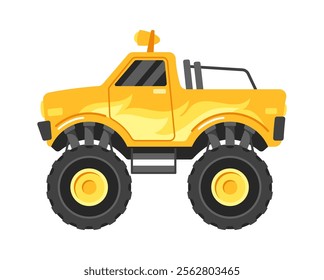 Yellow monster truck vector illustration