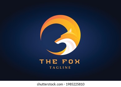yellow moon fox gradient logo