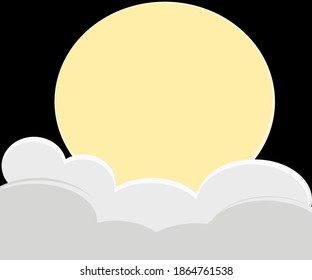 Luna amarilla, luna llena Y cielo blanco Ilustración del vector