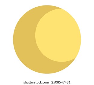 Yellow moon icon, simple and flat, symbolizing lunar phases, night, and celestial objects.