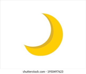 Yellow moon icon vector illustration.