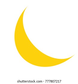 yellow moon icon vector white background 