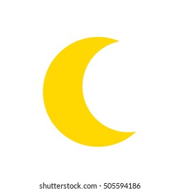 Yellow moon isolated on white background illustration vector