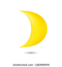 Luna amarilla. Figura de malla. Ilustración del vector