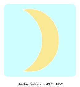Yellow moon on blue background.  Vector illustration.