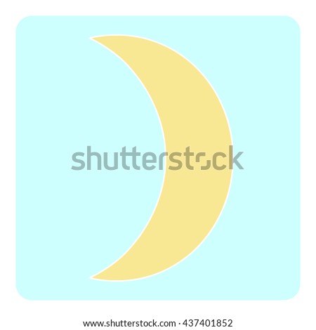 Yellow moon on blue background.  Vector illustration.