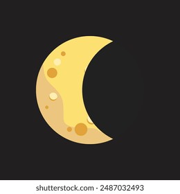 Yellow Moon Phases Vector Illustration