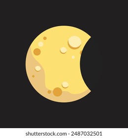 Yellow Moon Phases Vector Illustration