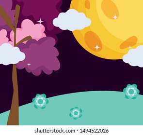 Yellow moon vector design vector illustration