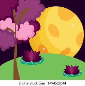Yellow moon vector design vector illustration