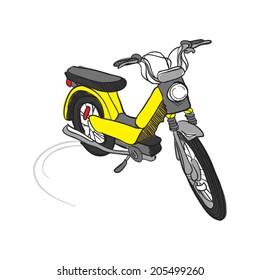 Yellow Moped Illustration